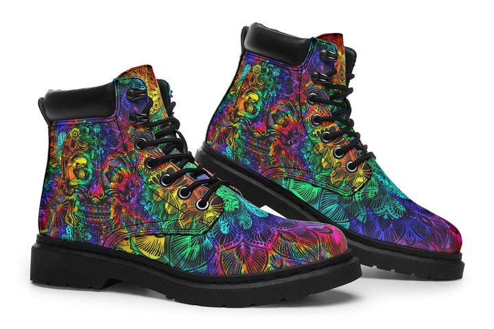 Psychedelic Skull Tim Boots