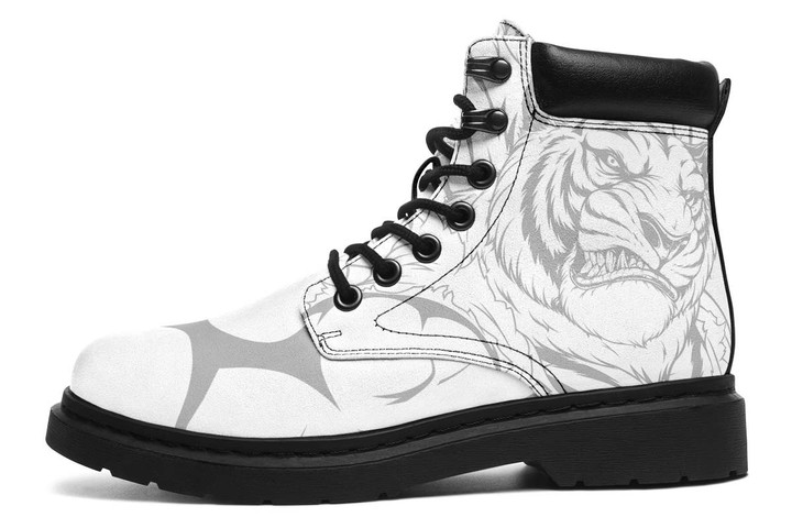 Tiger White Background Tim Boots
