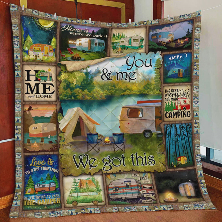 Camping Home Is Where We Park It Quilt Blanket Great Customized Blanket Gifts For Birthday Christmas Thanksgiving