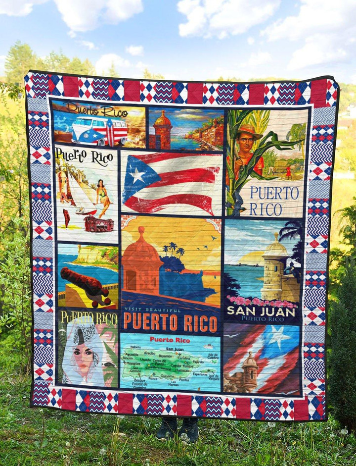 Puerto Rico Pattern Quilt Blanket Great Customized Gifts For Birthday Christmas Thanksgiving Perfect Gifts For Puerto Rico Lover