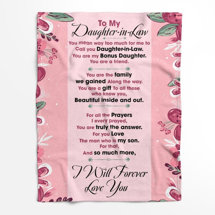 To My Daughter In Law Blanket, Gifts For Daughter In Law From Mother In Law Father In Law, Wedding
