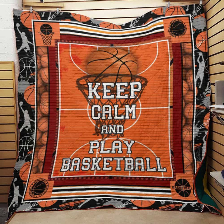 Keep Calm And Play Basketball Quilt Blanket Great Customized Blanket Gifts For Birthday Christmas Thanksgiving
