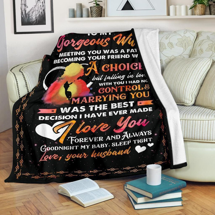 Personalized Family Marrying You Was The Best Decision To My Wife From Husband Sherpa Fleece Blanket Great Customized Blanket Gifts For Birthday Christmas Thanksgiving
