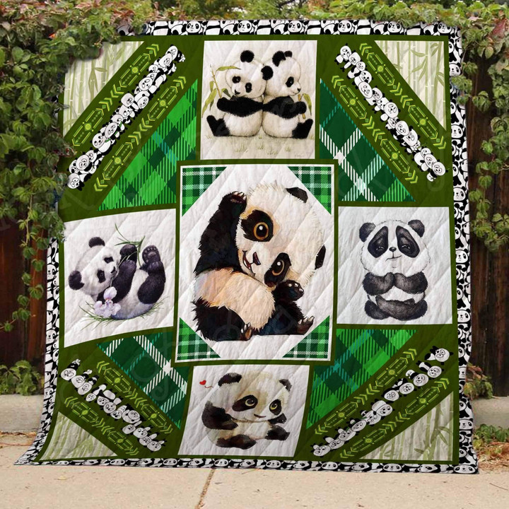 Cute Baby Panda Quilt Blanket Great Customized Blanket Gifts For Birthday Christmas Thanksgiving