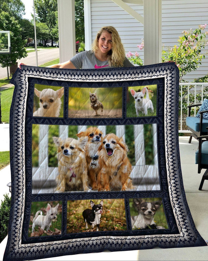 Chihuahua Collection Lovely Chihuahua, Dogs Yawning Quilt Blanket Great Customized Blanket Gifts For Birthday Christmas Thanksgiving