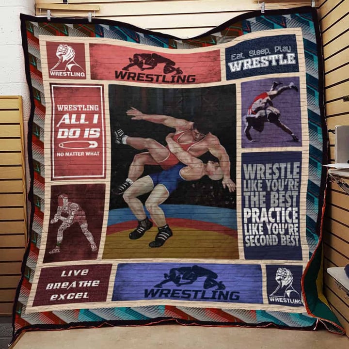 Wrestling Practice Like You're Second Best Quilt Blanket Great Customized Gifts For Birthday Christmas Thanksgiving Perfect Gifts For Wrestling Lover