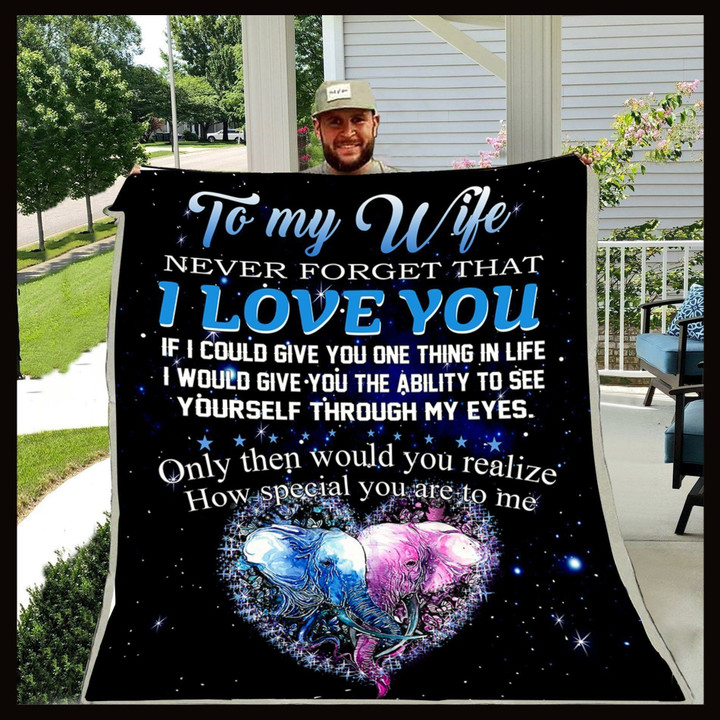 Personalized Couple Of Elephant To My Wife From Husband If I Could Give You One Thing Sherpa Fleece Blanket Great Customized Gifts For Birthday Christmas Thanksgiving Mother's Day