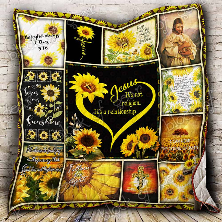 Jesus Sunflower I Can Hear The Sound Of Rain Quilt Blanket Great Customized Gifts For Birthday Christmas Thanksgiving Perfect Gifts For Jesus Christ Lover