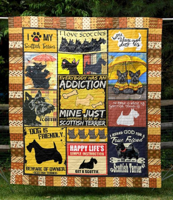 Home Is Where My Scottie Is Quilt Blanket Great Customized Blanket Gifts For Birthday Christmas Thanksgiving