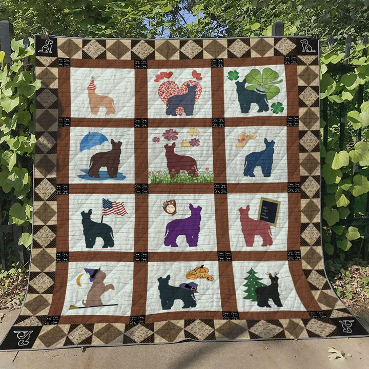 Miniature Schnauzer Pattern Quilt Blanket Great Customized Blanket Gifts For Birthday Christmas Thanksgiving