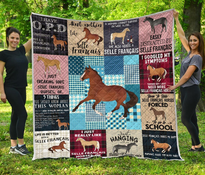 Selle Francais Horse Quilt Blanket Great Customized Blanket Gifts For Birthday Christmas Thanksgiving Anniversary