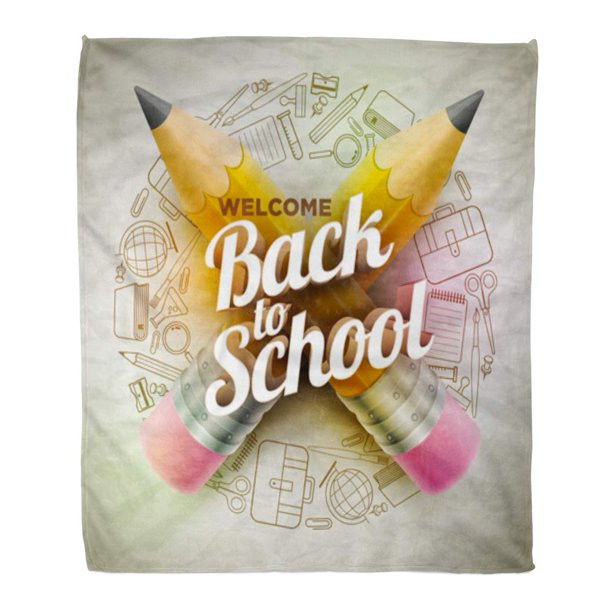 Pencil Back To School Gift Fleece Blanket