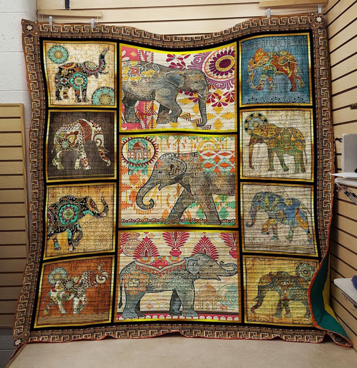 Elephant Lover Pattern Beautiful Colorful Quilt Blanket Great Customized Gifts For Birthday Christmas Thanksgiving Anniversary