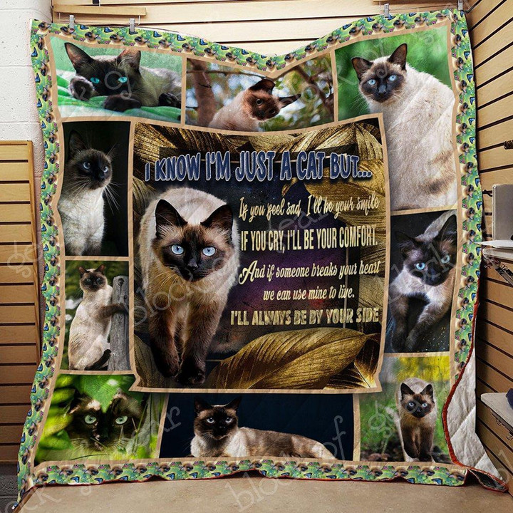 Siamese Cat If You Cry I'll Be Your Comfort Quilt Blanket Great Customized Gifts For Birthday Christmas Thanksgiving Perfect Gifts For Cat Lover