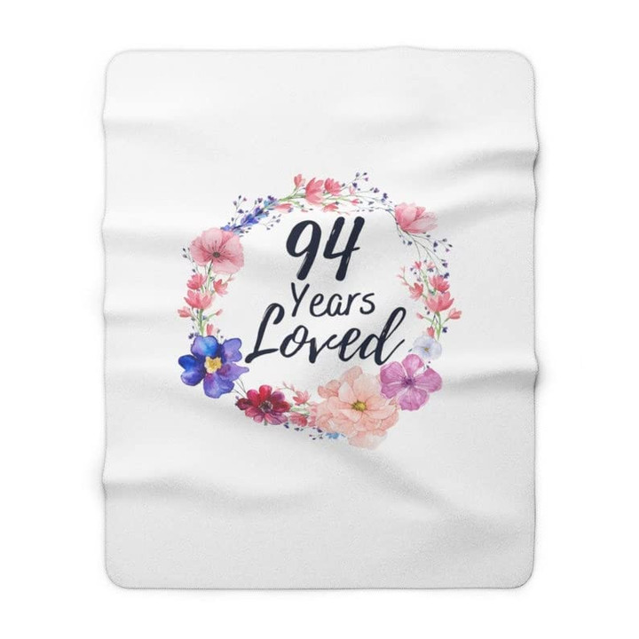 Customized Age Personalized Years Loved 94 Years Loved Blanket 94th Birthday Gifts For Women 94 Year Old Female Birthday Throw Blankets For Grandma Gigi Nana Mom Mother In Law Grandma Birthday Gift