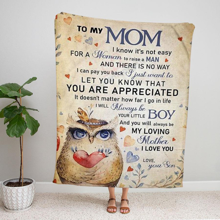 Personalized To My Mom From Your Son Let You Know That You Are Appreciated My Loving Mother Fleece Blanket Great Customized Blanket Gifts For Birthday Christmas Thanksgiving Mother's Day