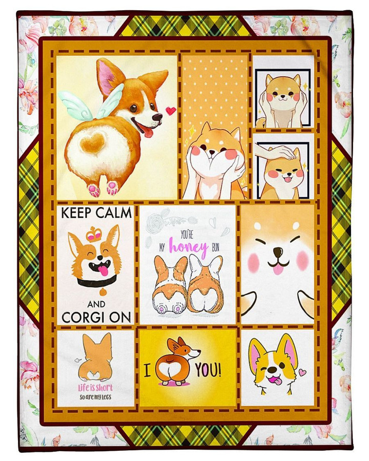 Keep Calm And Corgi I Love You Gift For Dog Lover Fleece/Sherpa Blanket Great Customized Gifts For Family Birthday Christmas Thanksgiving Anniversary