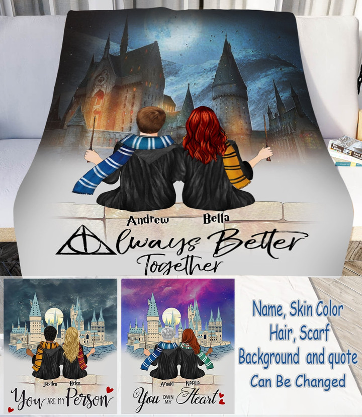 Personalized Always Better Together Blanket Gifts For Friends Sisters 2 girls Night City Scene Fleece Blanket Great Customized Blanket Gifts For Birthday Christmas Thanksgiving