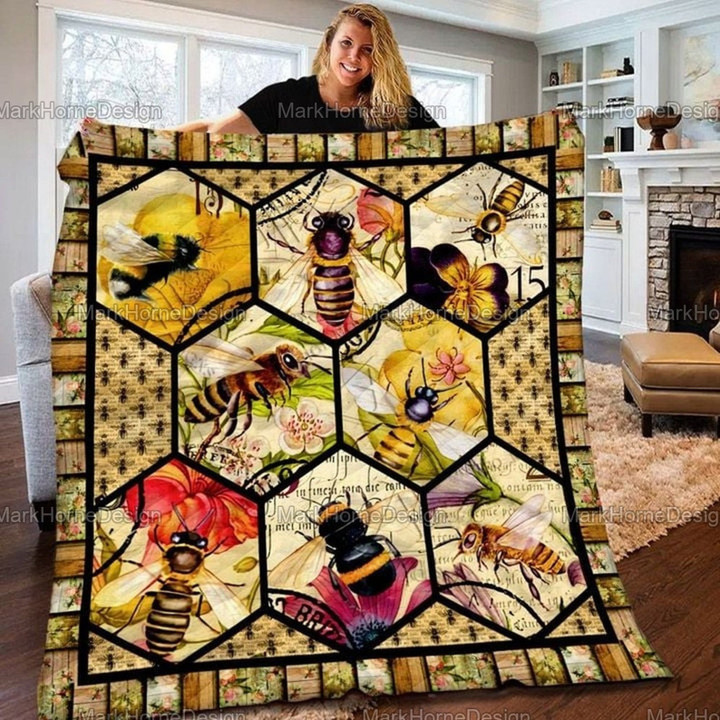 Bee Quilt Blanket Great Gifts For Birthday Christmas Thanksgiving Anniversary