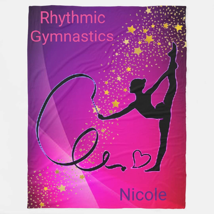 Personalized Blankets Rhythmic Gymnastics Blanket Custom Name Gymnastics Blanket For Girls Gifts For Cheerleaders Cheerleading Gifts Cheer Blankets For Girls Blankets For Teen Girls