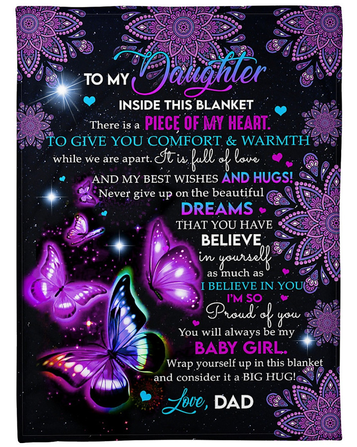 Personalized To My Daughter I'M So Proud Of You, You'll Always Be My Baby Girl Sherpa Fleece Blanket