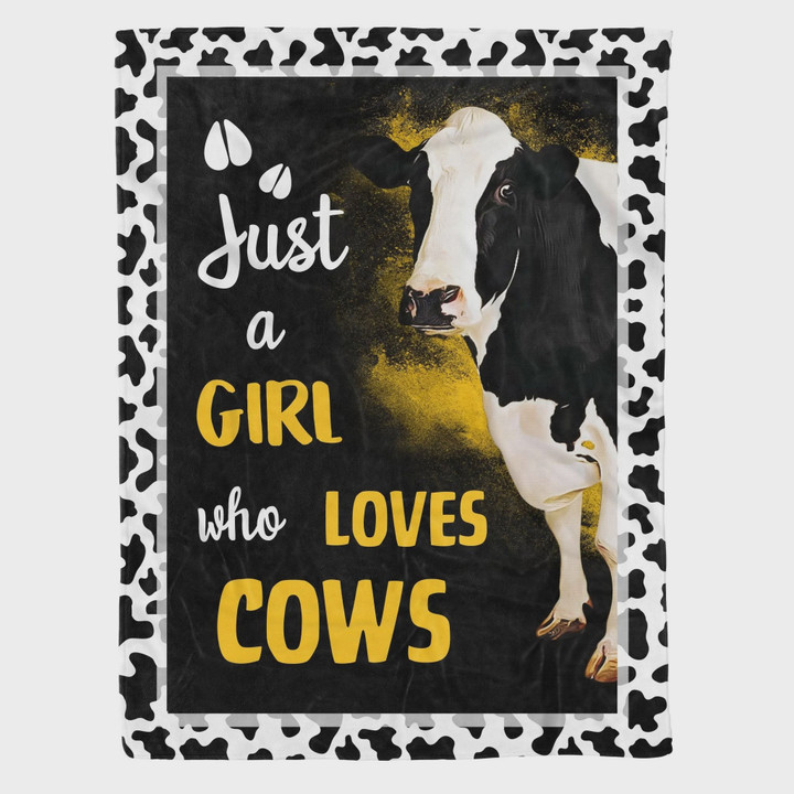 Just A Girl Who Loves Cows Fleece Blanket Great Customized Blanket Gifts For Birthday Christmas Thanksgiving