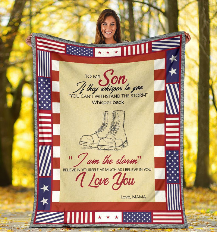 Personalized Us Army To My Son From Mom If They Whisper To You Fleece Blanket Great Customized Gifts For Birthday Christmas Thanksgiving