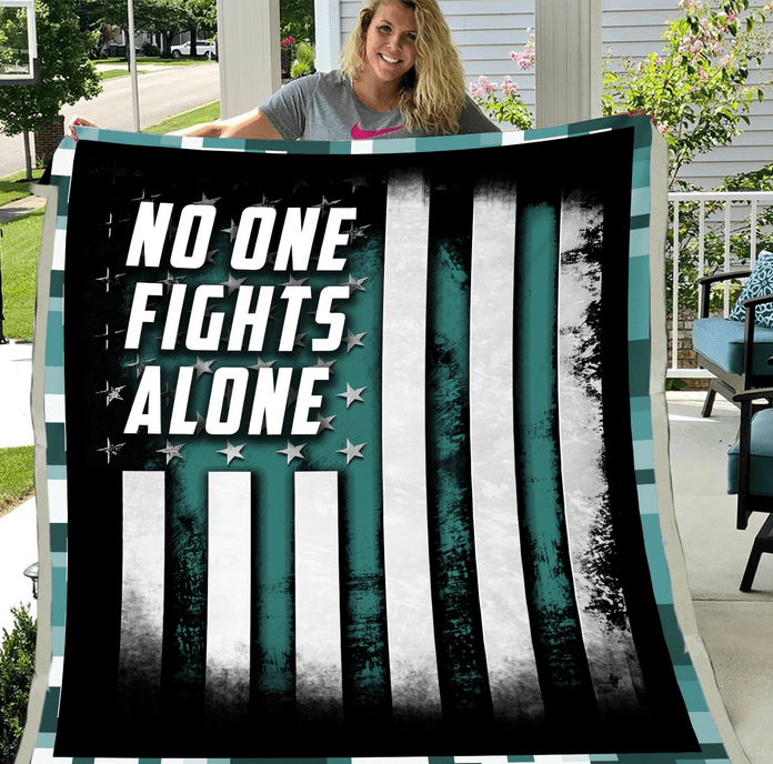 No One Fights Alone Fleece Blanket Great Customized Blanket Gifts For Birthday Christmas Thanksgiving Anniversary