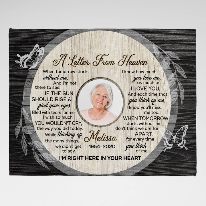 Personalized A Letter From Heaven Memorial Blanket, Mom In Heaven, Bereavement Sympathy Gifts