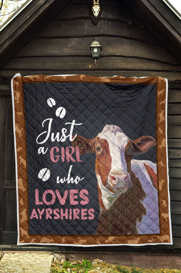 Just A Girl Who Loves Ayrshires, Quilt Blanket Great Customized Blanket Gifts For Birthday Christmas Thanksgiving