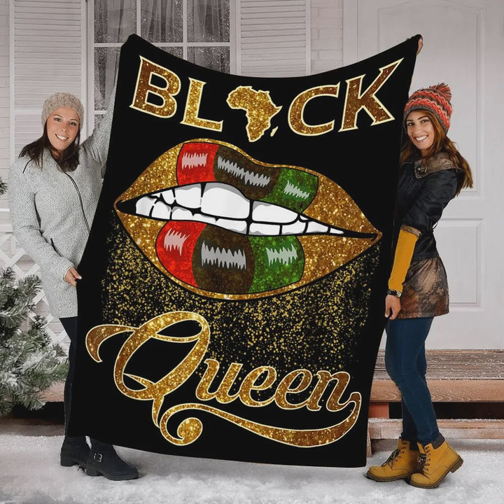 Colorful Lip Black Queen Sherpa Fleece Blanket Great Customized Blanket Gifts For Birthday Christmas Thanksgiving Anniversary