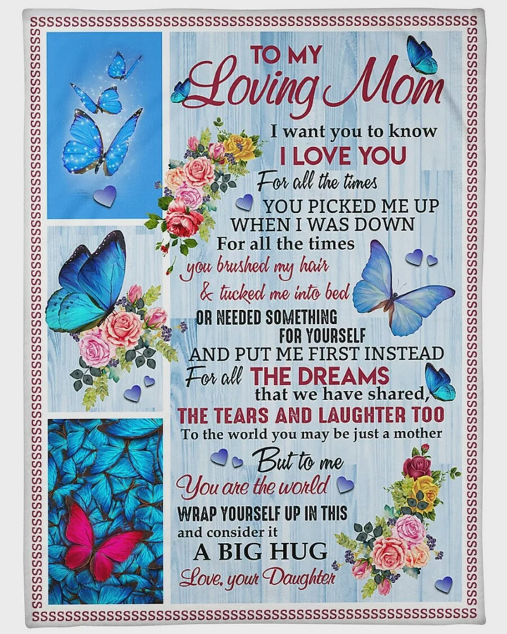 Personalized To My Loving Mom From Daughter Colorul Butterflies Flower For All The Time You Pick Me Up Great Customized Gifts For Family Birthday Christmas Thanksgiving Anniversary
