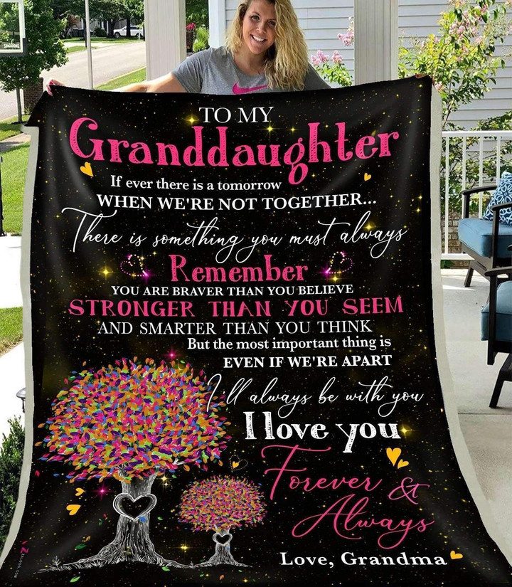 Personalized Tree Of Life To My Granddaughter From Grandma If Ever There Is A Tomorrow Sherpa Fleece Blanket Great Customized Gifts For Birthday Christmas Thanksgiving Perfect Gifts For Family Tree Lover