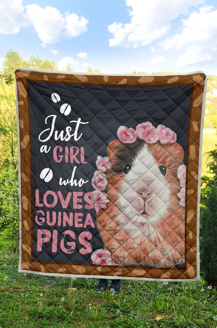 Just A Girl Who Loves Guinea Pig Quilt Blanket Great Gifts For Birthday Christmas Thanksgiving Anniversary