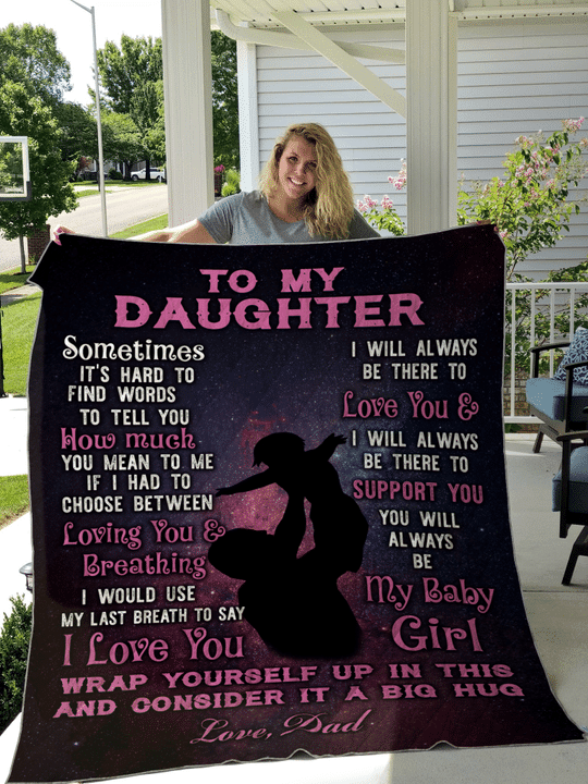 Personalized To My Daughter From Dad How Much You Mean To Me Quilt Blanket Great Customized Gifts For Birthday Christmas Thanksgiving
