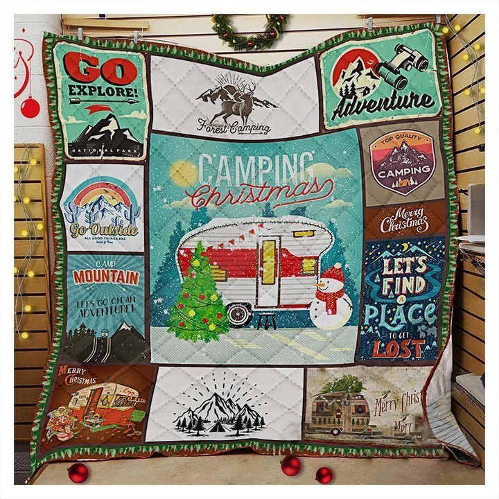 Christmas Camping Christmas Go Explore Quilt Blanket Great Customized Blanket Gifts For Birthday Christmas Thanksgiving