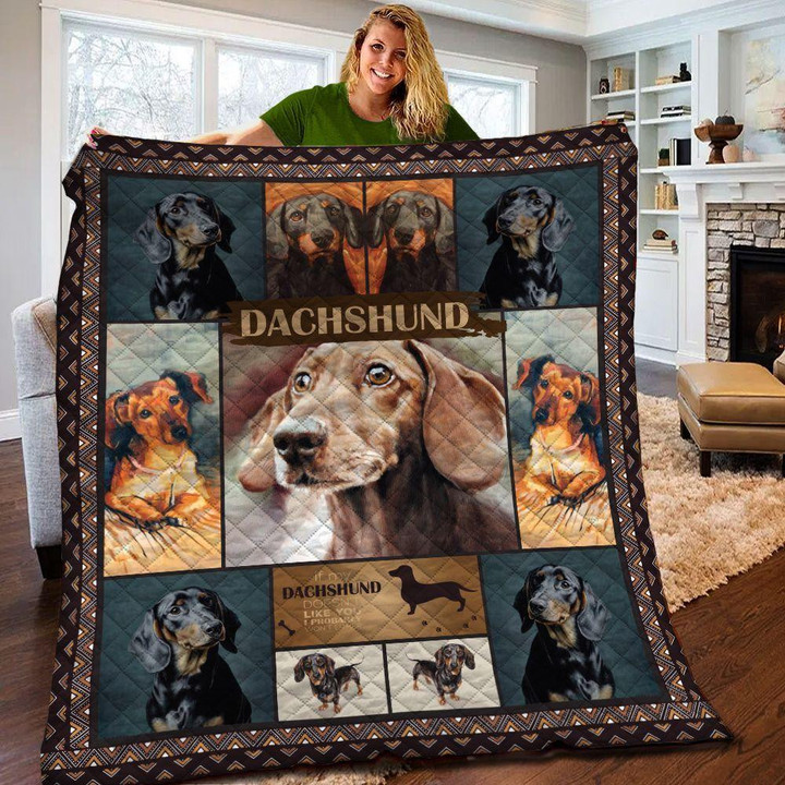 Dachshund Dog Quilt Blanket Great Customized Gifts For Birthday Christmas Thanksgiving Anniversary