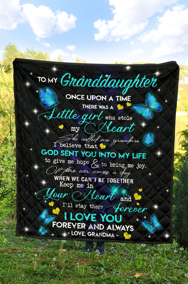 Personalized To My Granddaughter Butterfly Custom Name Quilt Blanket Great Gifts For Birthday Christmas Thanksgiving Anniversary