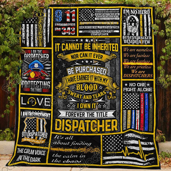 Dispatcher Thin Gold Line The Calm Voice In The Dark Quilt Blanket Great Customized Blanket Gifts For Birthday Christmas Thanksgiving