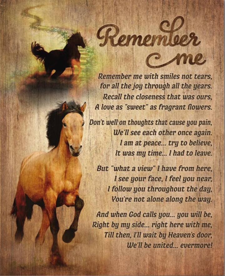 Memorial Horse Fleece Blanket Remember Me With Smiles Not Tears Great Customized Blanket Gifts For Birthday Christmas Thanksgiving Anniversary