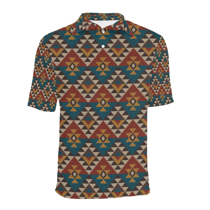 Knit Aztec Tribal Unisex Polo Shirt