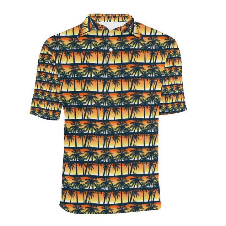 Palm Tree Sunset Unisex Polo Shirt