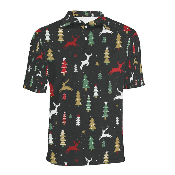 Christmas Tree Deer Unisex Polo Shirt