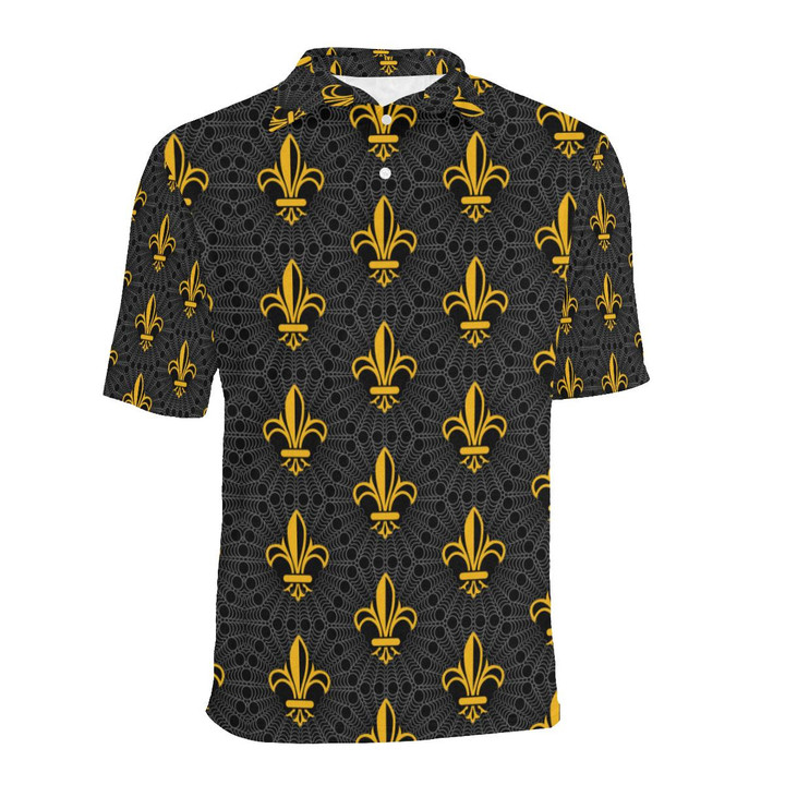 Fleur De Lis Gold Pattern Unisex Polo Shirt