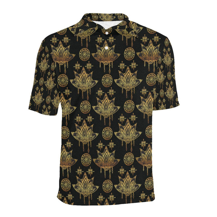 Lotus Boho Pattern Unisex Polo Shirt