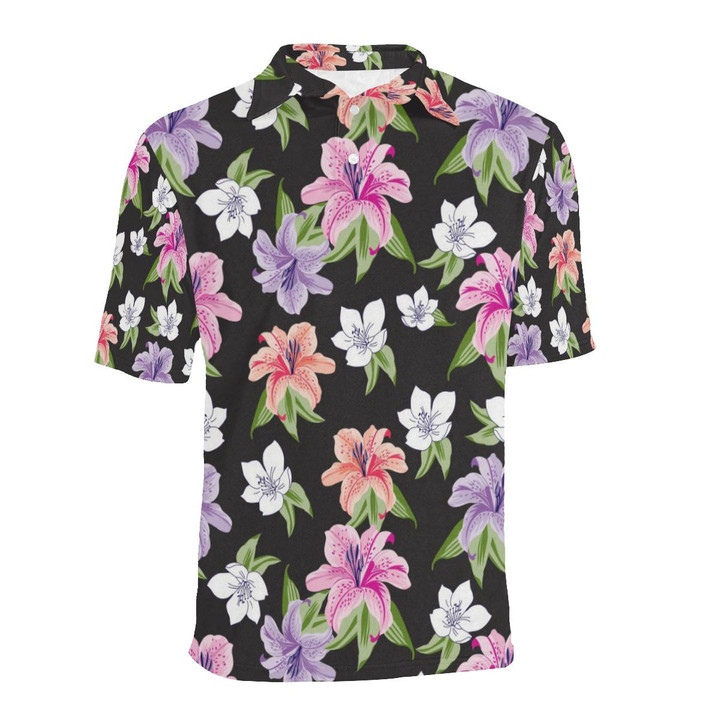 Lily Pattern Unisex Polo Shirtt