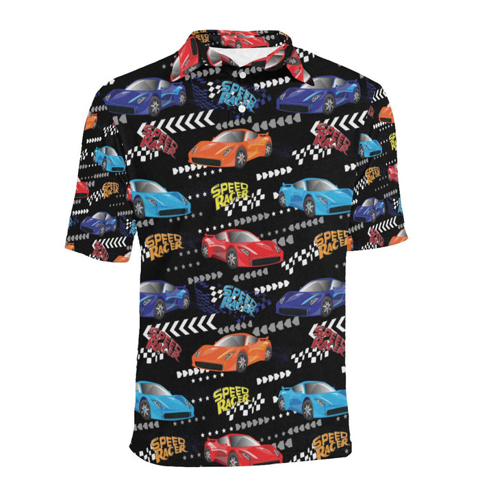 Racing Pattern Unisex Polo Shirt