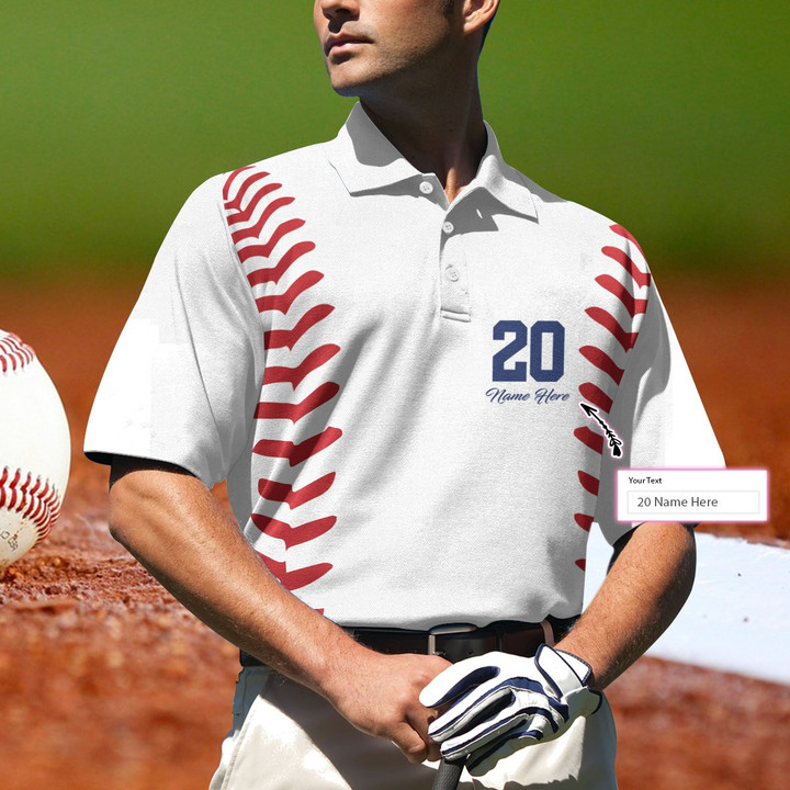Personalized Baseball Name And Number Polo Shirt