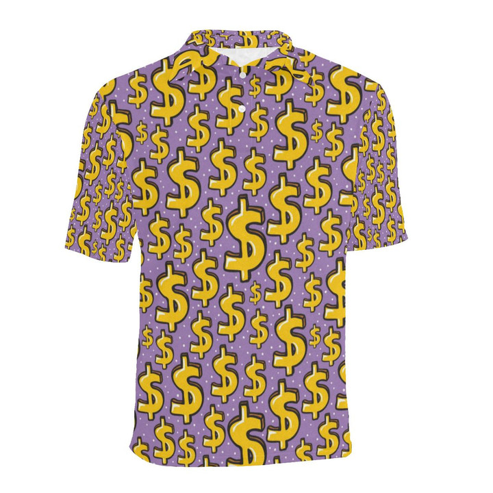Dollar Pattern Unisex Polo Shirt