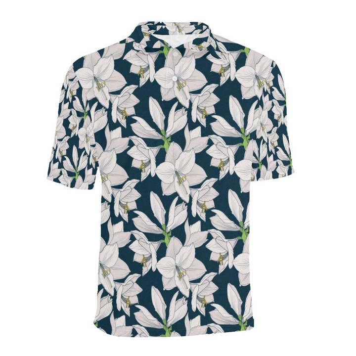 Amaryllis Pattern Unisex Polo Shirtrt